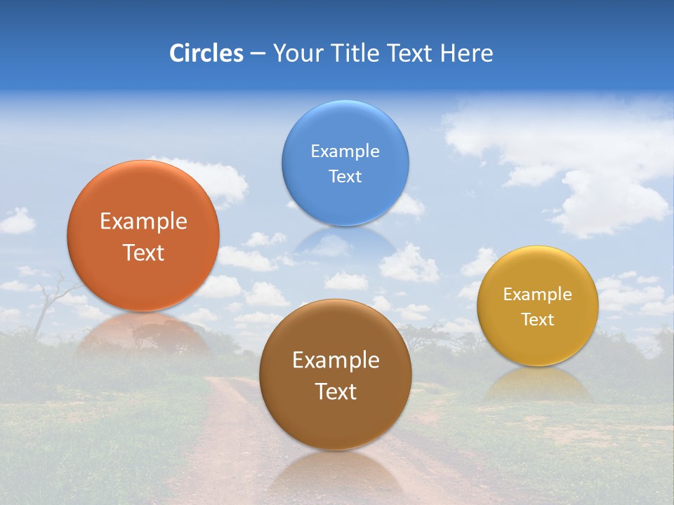 Red Dirt Road On Massai Mara, Kenya, Africa. PowerPoint Template