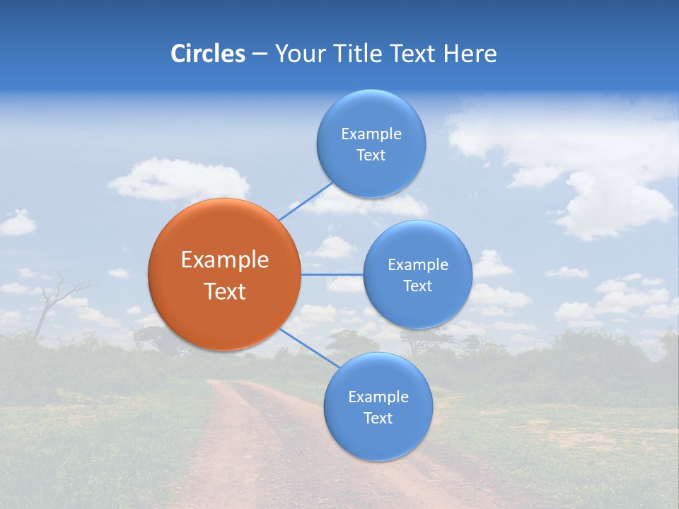 Red Dirt Road On Massai Mara, Kenya, Africa. PowerPoint Template