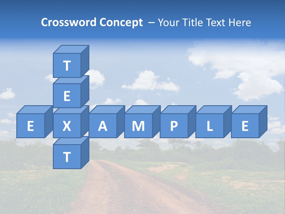 Red Dirt Road On Massai Mara, Kenya, Africa. PowerPoint Template