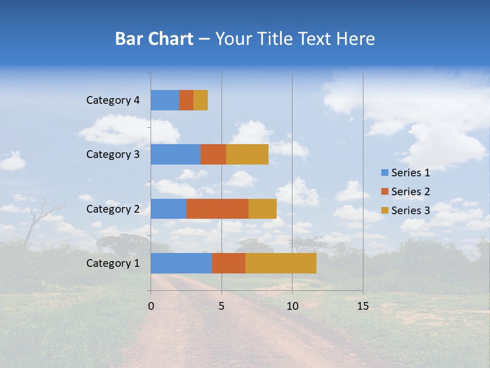 Red Dirt Road On Massai Mara, Kenya, Africa. PowerPoint Template
