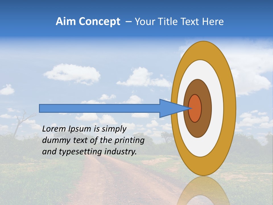 Red Dirt Road On Massai Mara, Kenya, Africa. PowerPoint Template