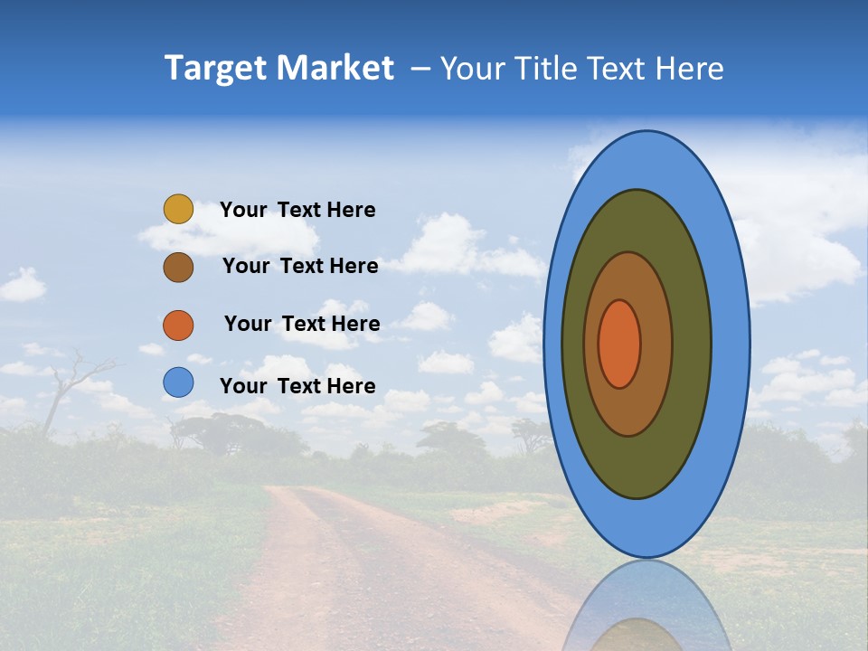 Red Dirt Road On Massai Mara, Kenya, Africa. PowerPoint Template