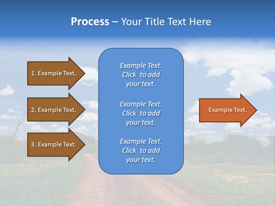Red Dirt Road On Massai Mara, Kenya, Africa. PowerPoint Template