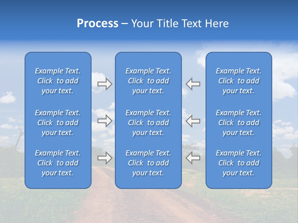 Red Dirt Road On Massai Mara, Kenya, Africa. PowerPoint Template