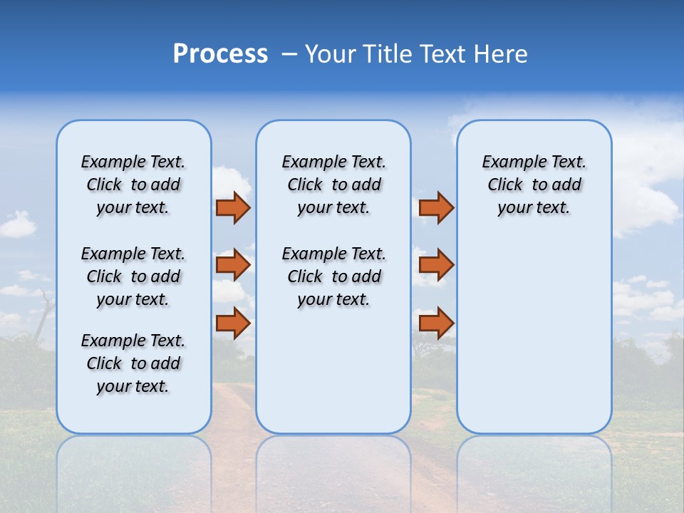 Red Dirt Road On Massai Mara, Kenya, Africa. PowerPoint Template