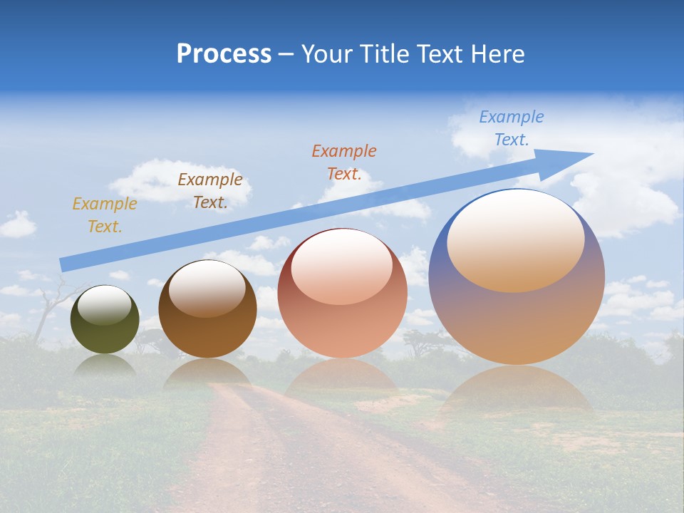 Red Dirt Road On Massai Mara, Kenya, Africa. PowerPoint Template