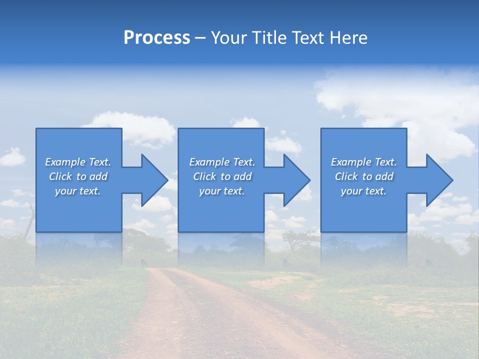 Red Dirt Road On Massai Mara, Kenya, Africa. PowerPoint Template
