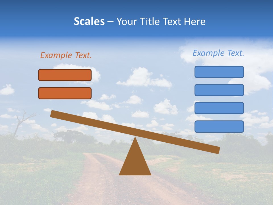 Red Dirt Road On Massai Mara, Kenya, Africa. PowerPoint Template