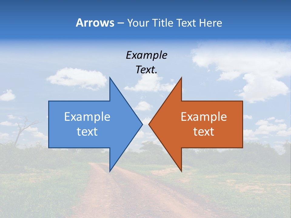 Red Dirt Road On Massai Mara, Kenya, Africa. PowerPoint Template