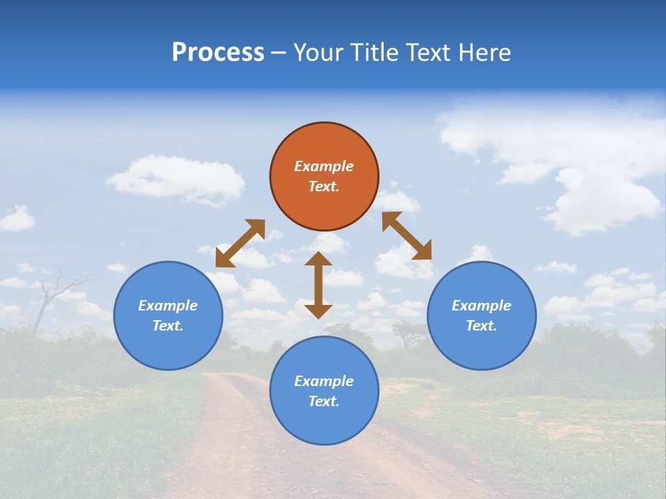 Red Dirt Road On Massai Mara, Kenya, Africa. PowerPoint Template