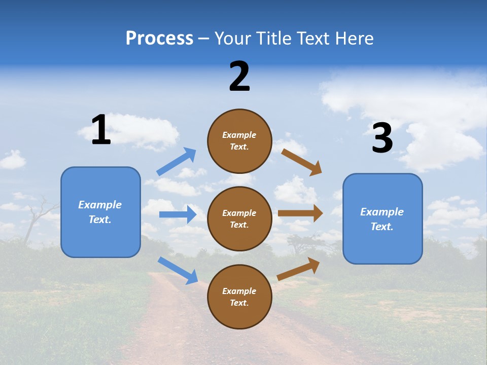 Red Dirt Road On Massai Mara, Kenya, Africa. PowerPoint Template