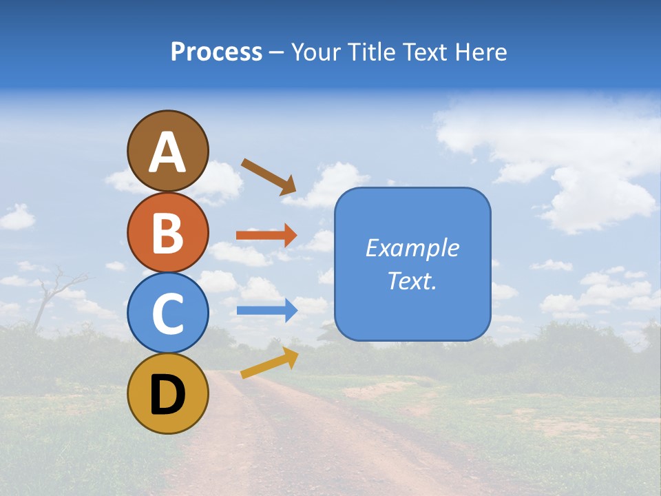 Red Dirt Road On Massai Mara, Kenya, Africa. PowerPoint Template