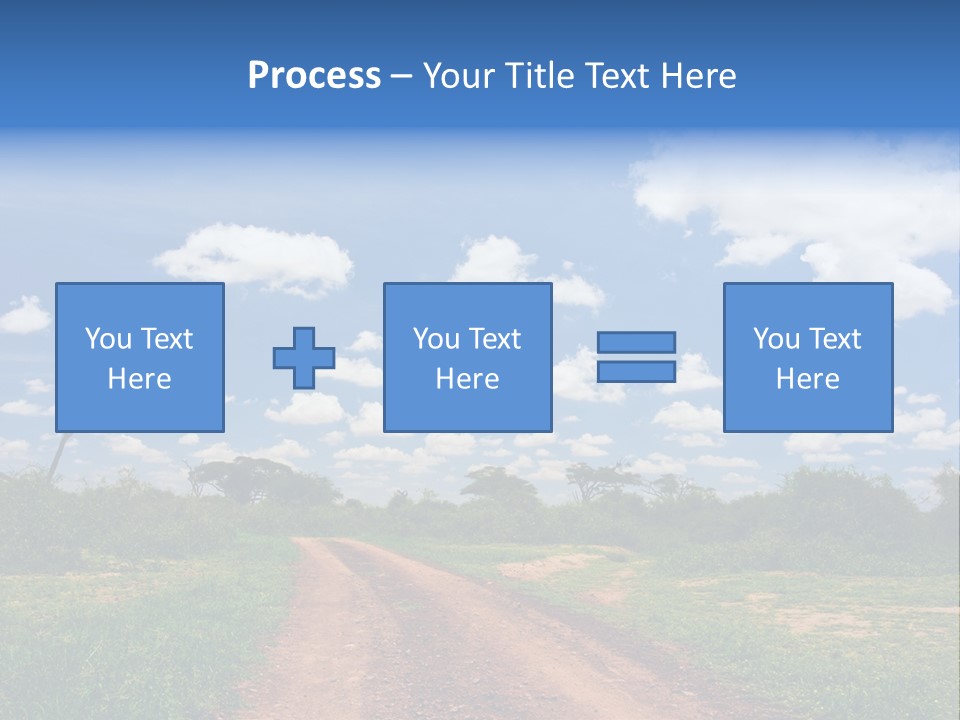 Red Dirt Road On Massai Mara, Kenya, Africa. PowerPoint Template