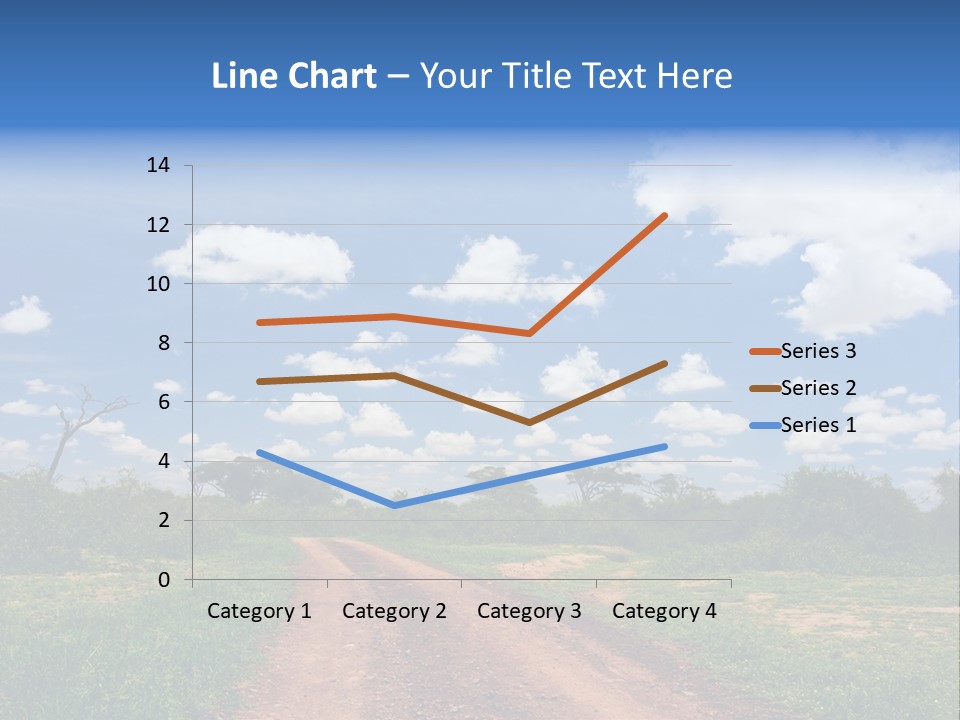 Red Dirt Road On Massai Mara, Kenya, Africa. PowerPoint Template