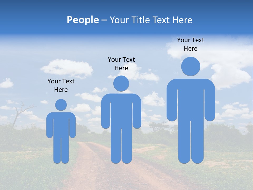 Red Dirt Road On Massai Mara, Kenya, Africa. PowerPoint Template