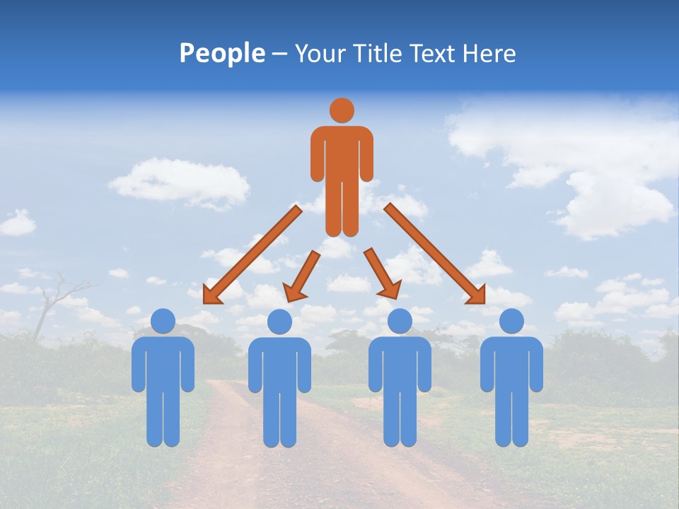 Red Dirt Road On Massai Mara, Kenya, Africa. PowerPoint Template