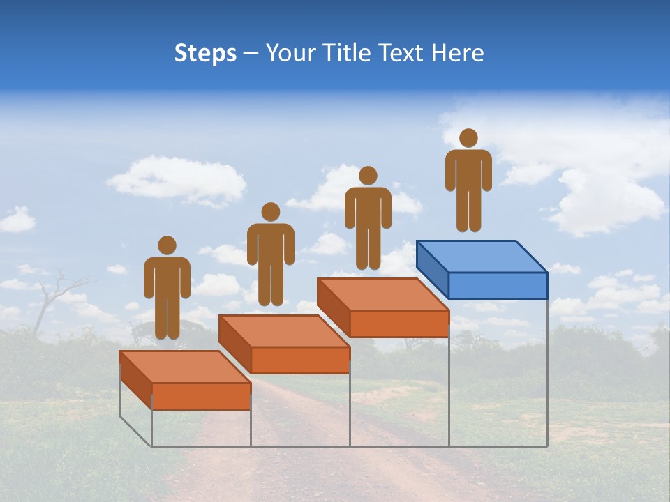 Red Dirt Road On Massai Mara, Kenya, Africa. PowerPoint Template