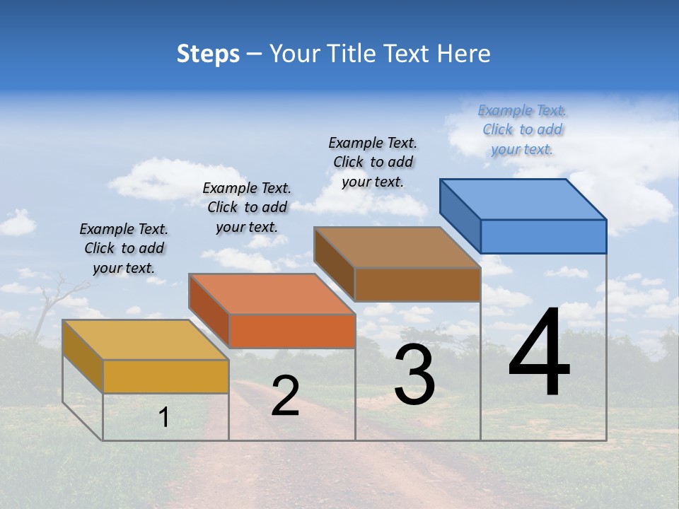 Red Dirt Road On Massai Mara, Kenya, Africa. PowerPoint Template