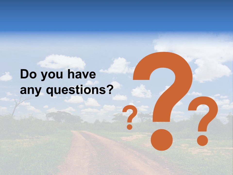 Red Dirt Road On Massai Mara, Kenya, Africa. PowerPoint Template