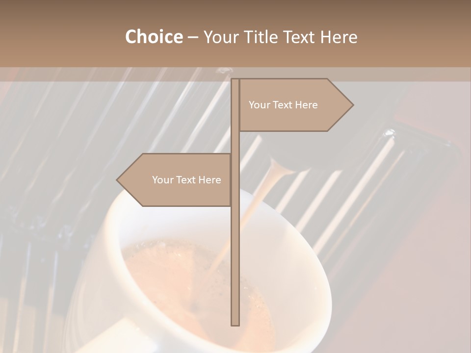 Fashionable Automatic Coffee Machine Pouring A Fresh Classic Italian Espresso In A Small Porcelain Cup PowerPoint Template