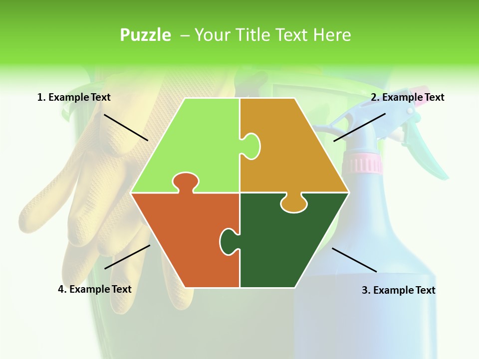 Wet Plastic Bucket With Cleaning Supplies Isolated On White Background PowerPoint Template