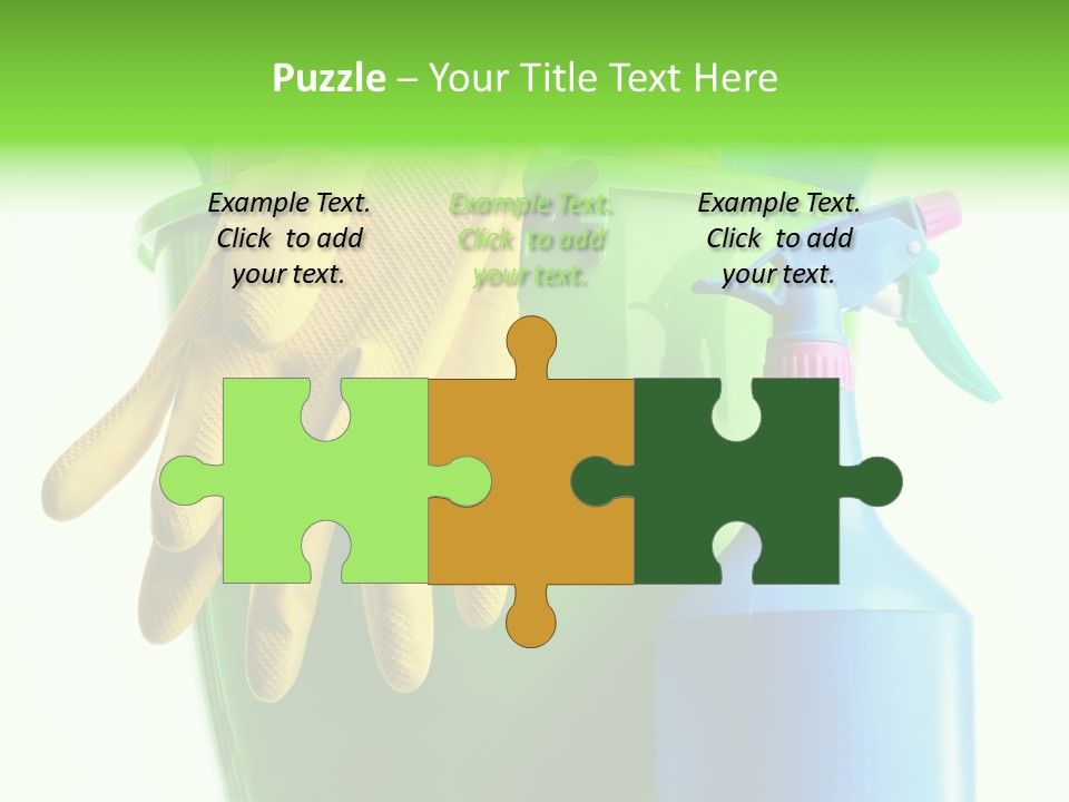 Wet Plastic Bucket With Cleaning Supplies Isolated On White Background PowerPoint Template