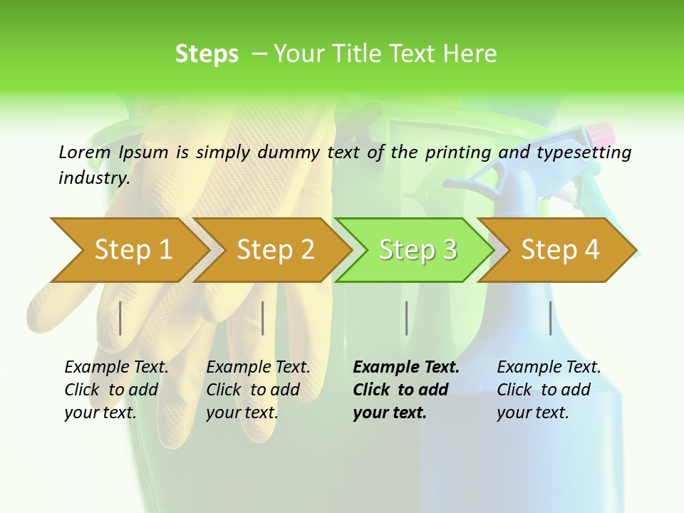 Wet Plastic Bucket With Cleaning Supplies Isolated On White Background PowerPoint Template