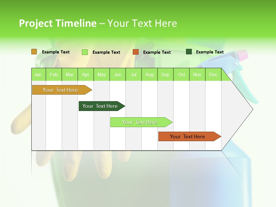 Wet Plastic Bucket With Cleaning Supplies Isolated On White Background PowerPoint Template