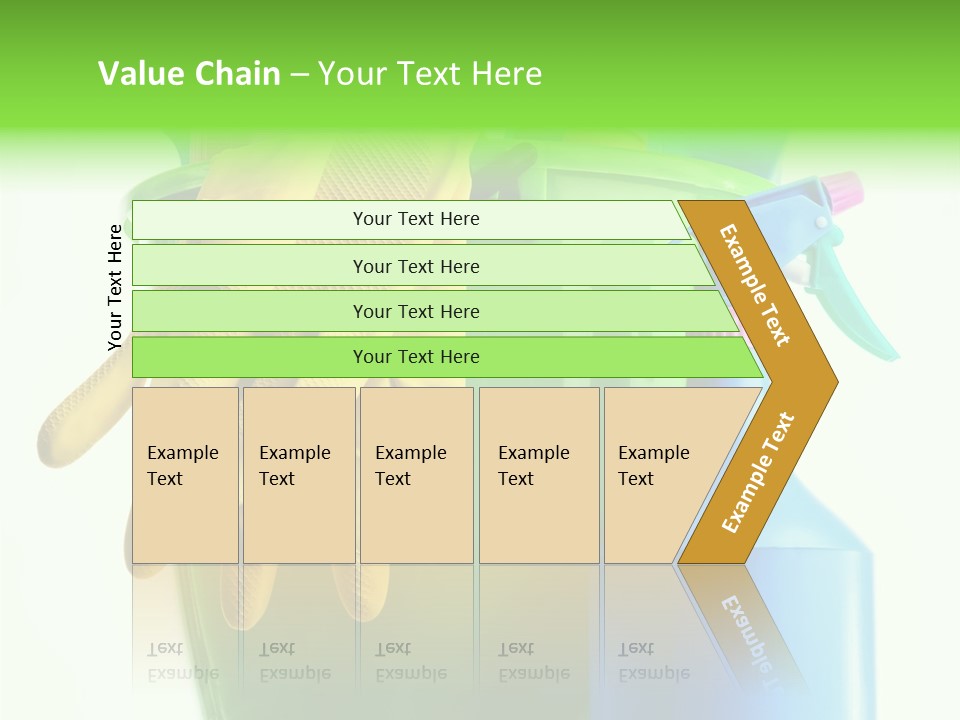 Wet Plastic Bucket With Cleaning Supplies Isolated On White Background PowerPoint Template