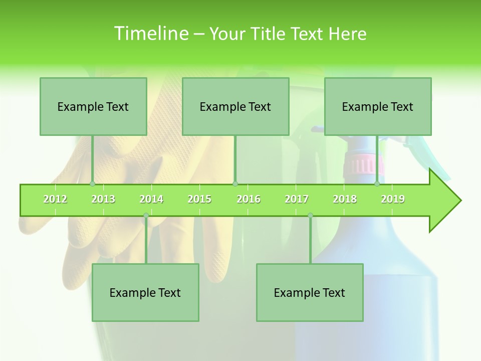 Wet Plastic Bucket With Cleaning Supplies Isolated On White Background PowerPoint Template