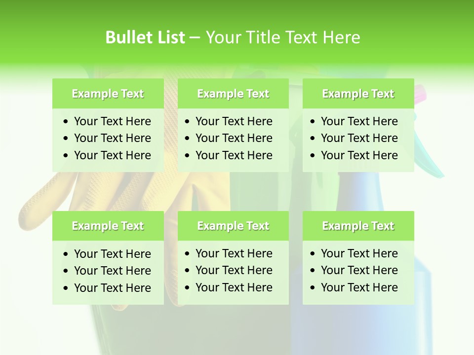 Wet Plastic Bucket With Cleaning Supplies Isolated On White Background PowerPoint Template