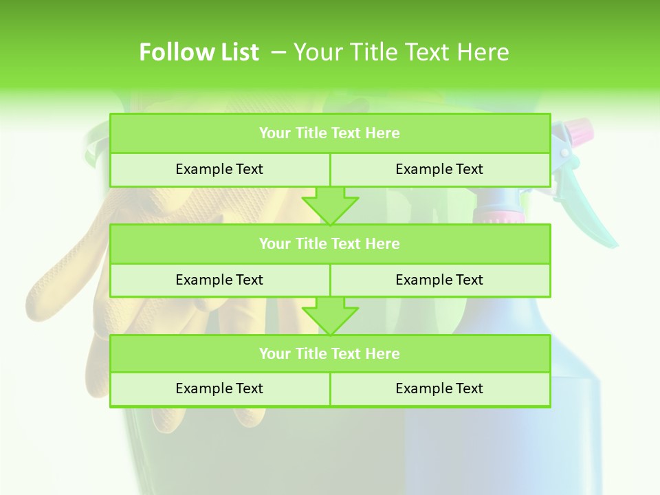 Wet Plastic Bucket With Cleaning Supplies Isolated On White Background PowerPoint Template