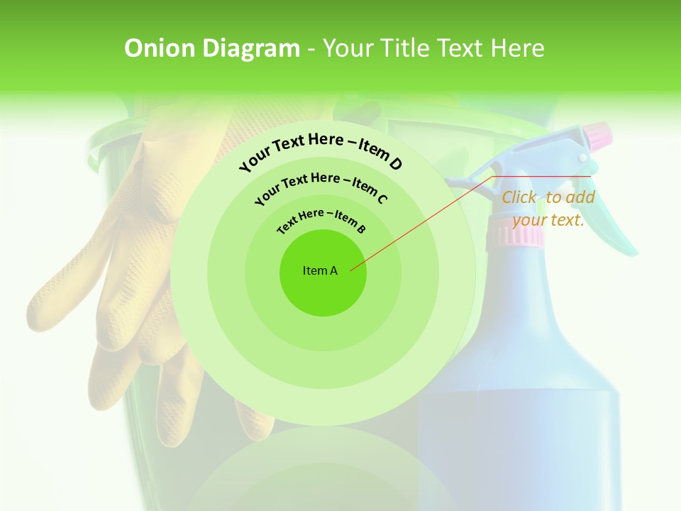 Wet Plastic Bucket With Cleaning Supplies Isolated On White Background PowerPoint Template