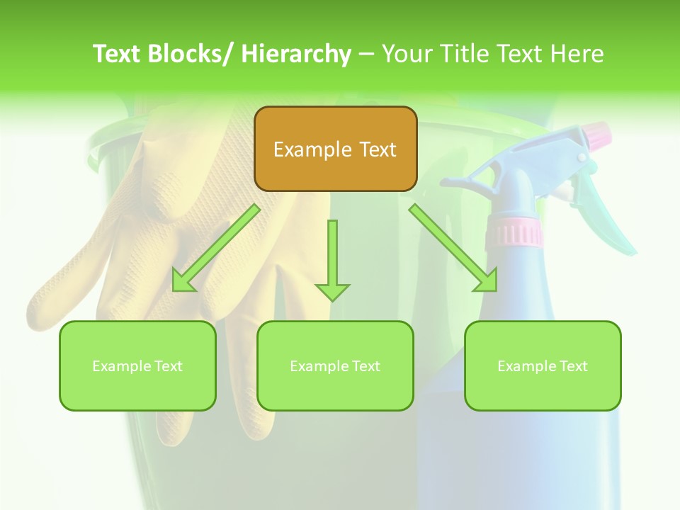 Wet Plastic Bucket With Cleaning Supplies Isolated On White Background PowerPoint Template