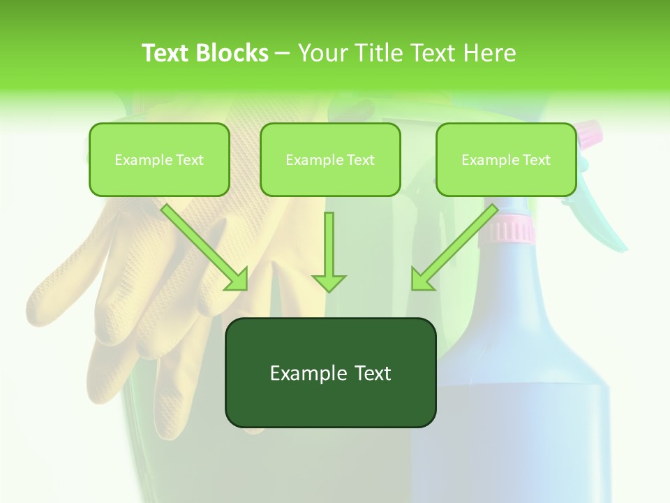 Wet Plastic Bucket With Cleaning Supplies Isolated On White Background PowerPoint Template