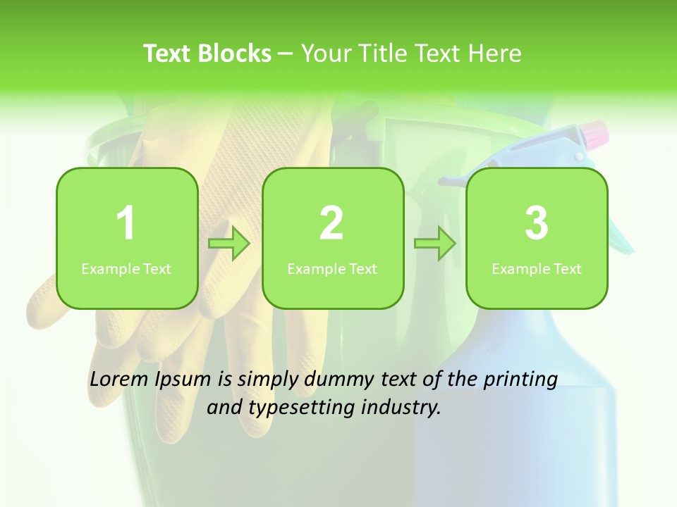 Wet Plastic Bucket With Cleaning Supplies Isolated On White Background PowerPoint Template