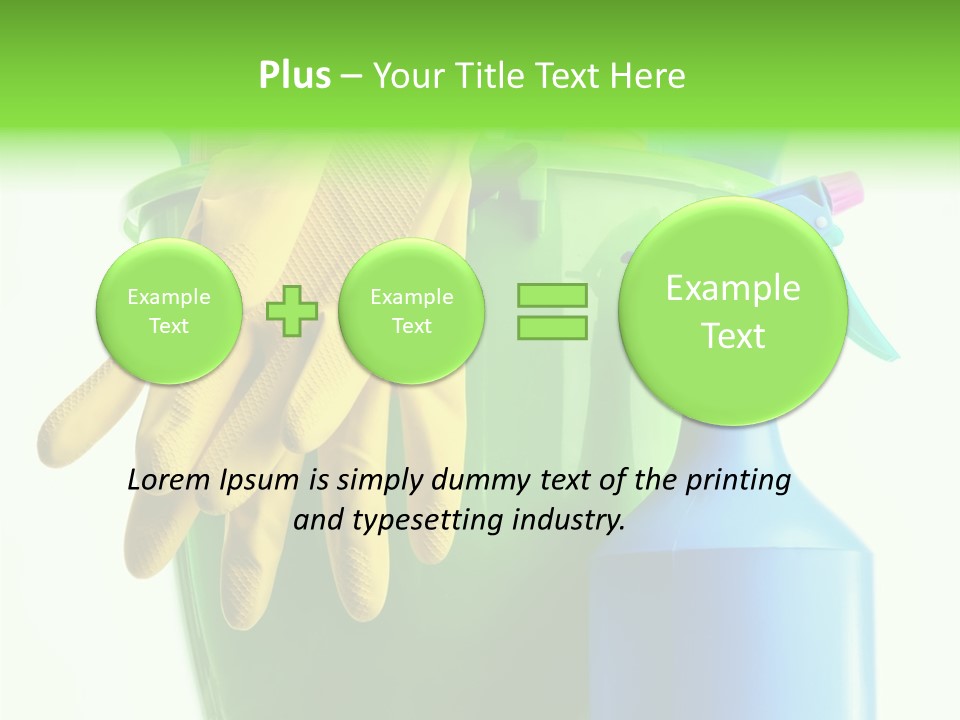 Wet Plastic Bucket With Cleaning Supplies Isolated On White Background PowerPoint Template