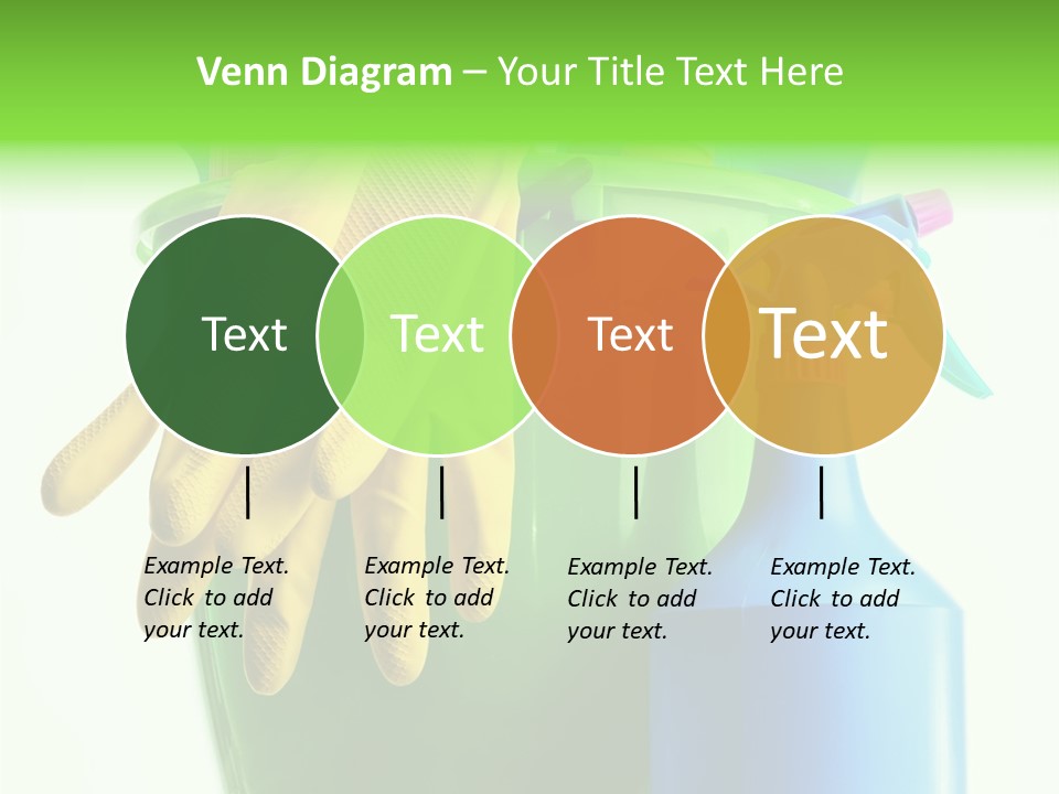 Wet Plastic Bucket With Cleaning Supplies Isolated On White Background PowerPoint Template