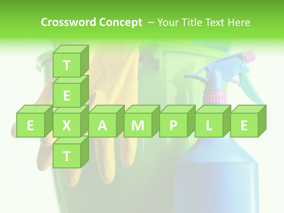 Wet Plastic Bucket With Cleaning Supplies Isolated On White Background PowerPoint Template