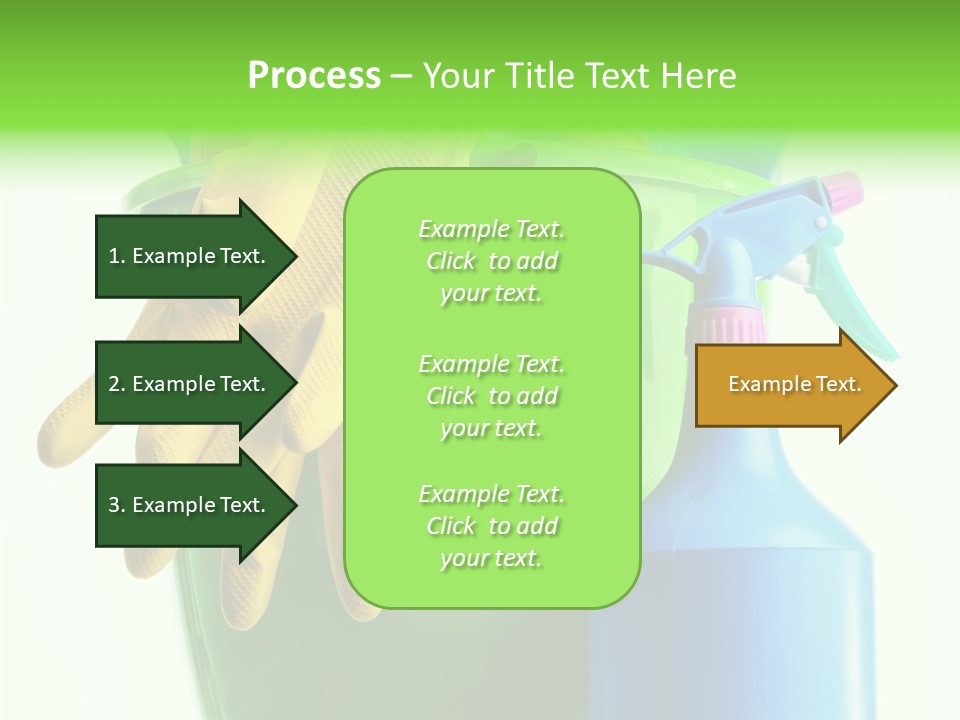Wet Plastic Bucket With Cleaning Supplies Isolated On White Background PowerPoint Template