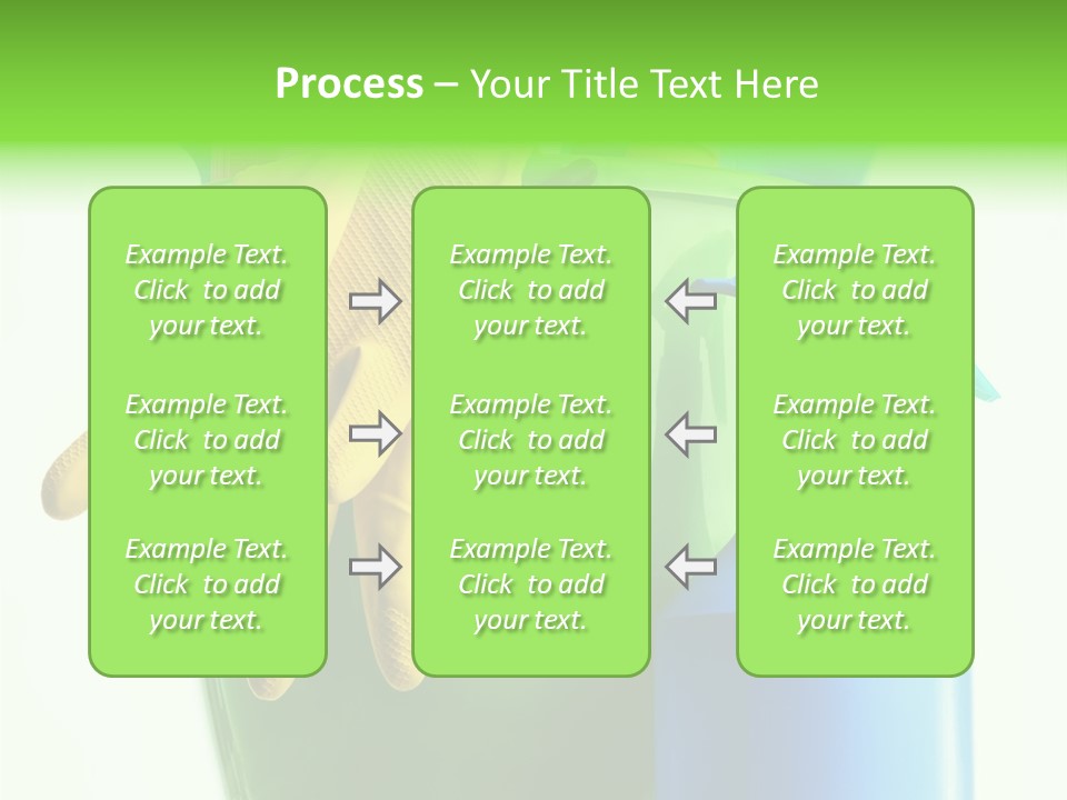 Wet Plastic Bucket With Cleaning Supplies Isolated On White Background PowerPoint Template