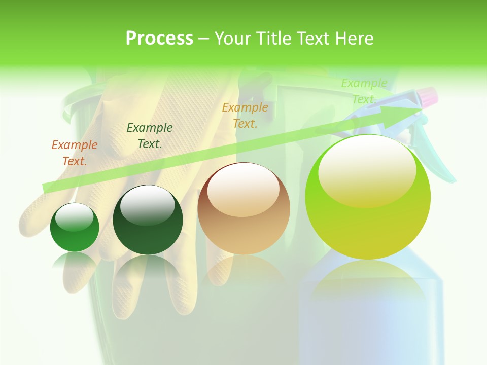 Wet Plastic Bucket With Cleaning Supplies Isolated On White Background PowerPoint Template