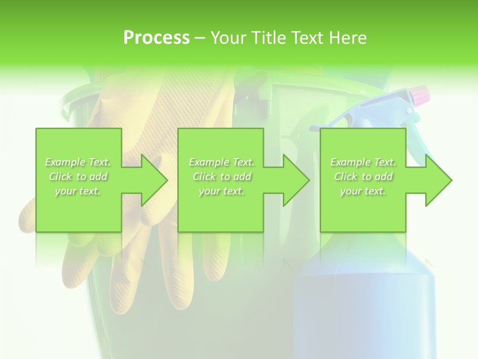 Wet Plastic Bucket With Cleaning Supplies Isolated On White Background PowerPoint Template