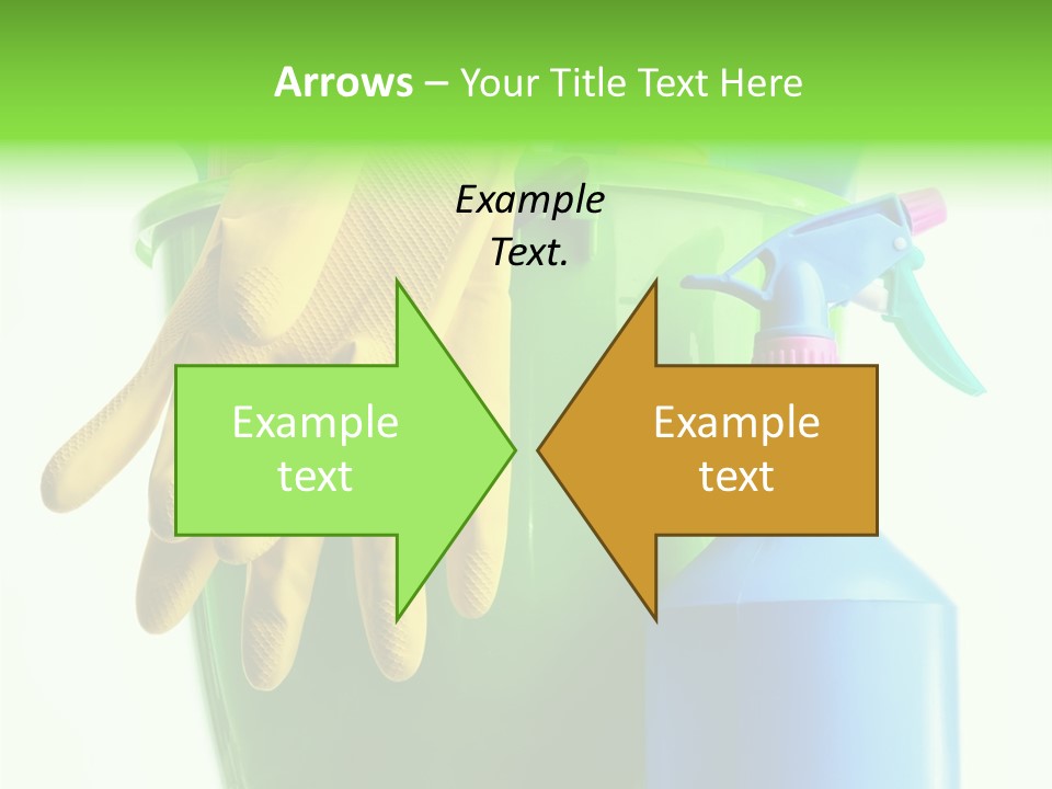 Wet Plastic Bucket With Cleaning Supplies Isolated On White Background PowerPoint Template