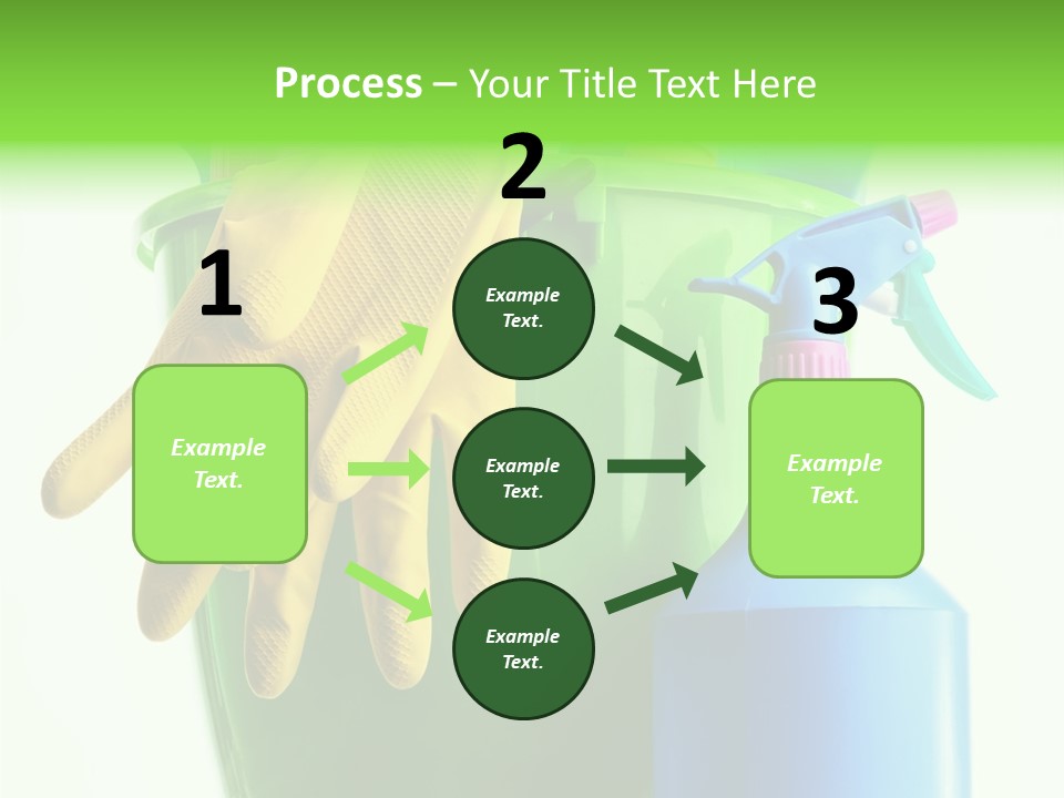 Wet Plastic Bucket With Cleaning Supplies Isolated On White Background PowerPoint Template