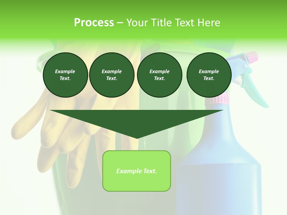 Wet Plastic Bucket With Cleaning Supplies Isolated On White Background PowerPoint Template