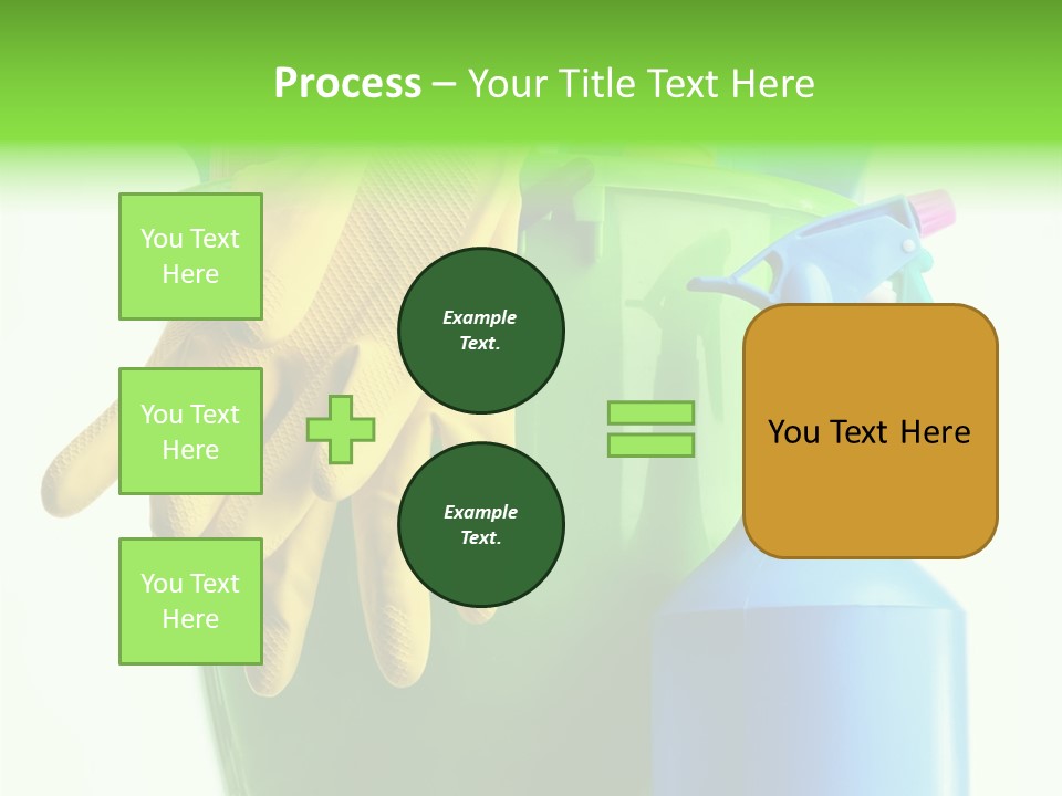 Wet Plastic Bucket With Cleaning Supplies Isolated On White Background PowerPoint Template