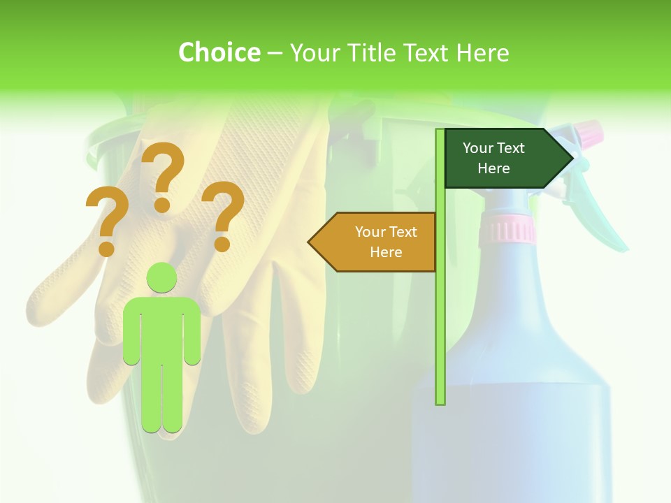 Wet Plastic Bucket With Cleaning Supplies Isolated On White Background PowerPoint Template