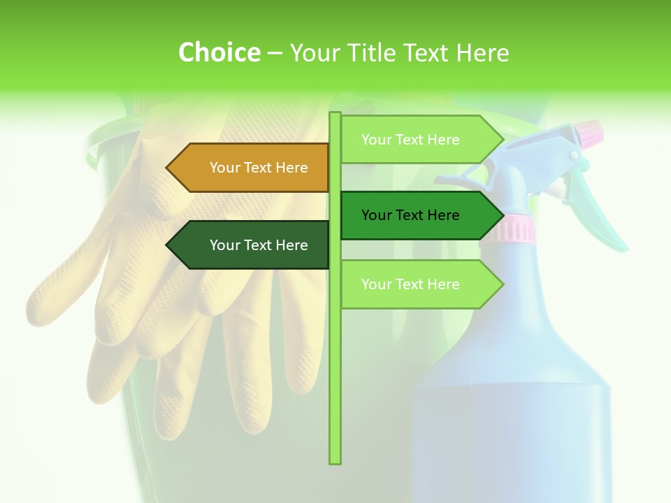 Wet Plastic Bucket With Cleaning Supplies Isolated On White Background PowerPoint Template