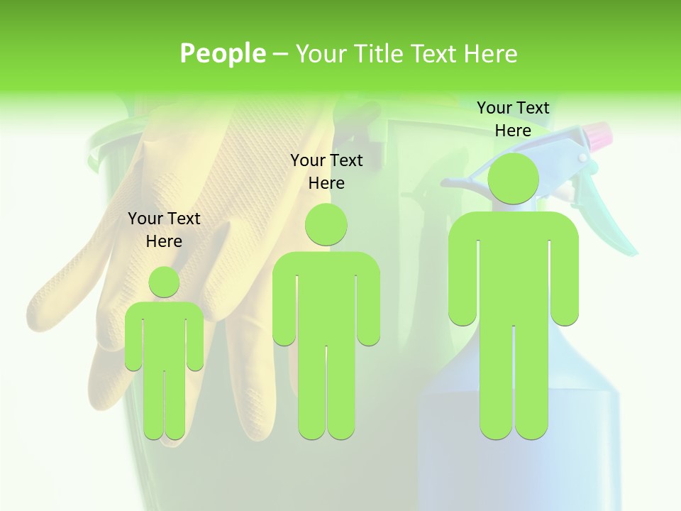 Wet Plastic Bucket With Cleaning Supplies Isolated On White Background PowerPoint Template